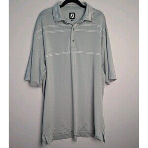 FOOTJOY Gray Golf Polo Shirt Mens XXL Summer Tennis Casual Outdoors FJ Stripes